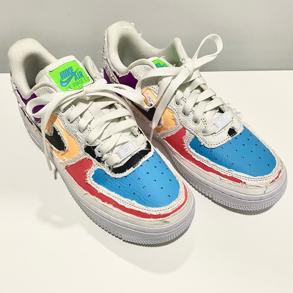 Women’s Air Force 1 ‘07 LX Low Tear Away Nike White/Multi Color Size 7 Unisex - Picture 2 of 16